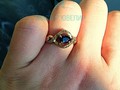 Женское кольцо с лондон топазом из золота на заказ